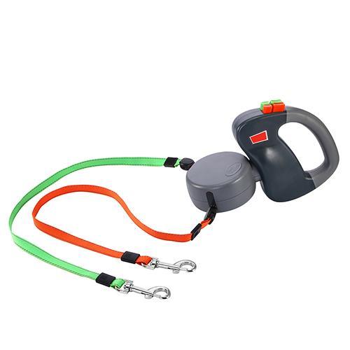 Retractable dog leash made from durable nylon, perfect for outdoor walks. Adjustable length, suitable for all dog sizes, offering freedom and control.