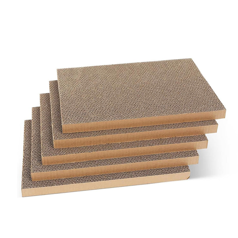 5PCS Cat Scratching Board Reversible Cat Cardboard Refill Pad Corrugated Scratch Bed for Indoor Kitty - Claw Collections Uk 