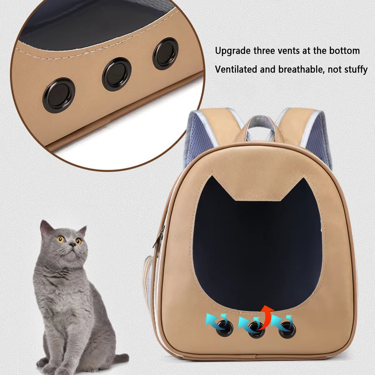 Cat Carrier Bag Pet Backpack Portable Outdoor Cat Travel Shoulder Bag Cat Carrying Bag Large Capacity Breathable Dog Carrier Bag - Claw Collections Uk 