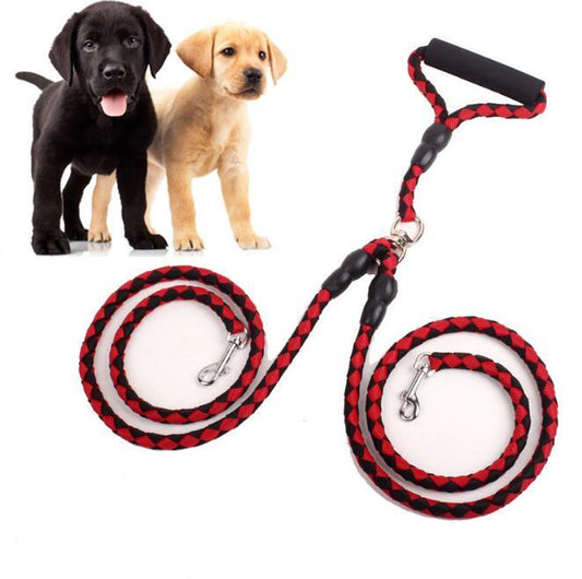 Double-Ended Traction Rope For Walking The Dog Hand-Double-Ended Traction Rope One Plus Two Leash Collar Pet Supplies Dog Collar - Claw Collections Uk 