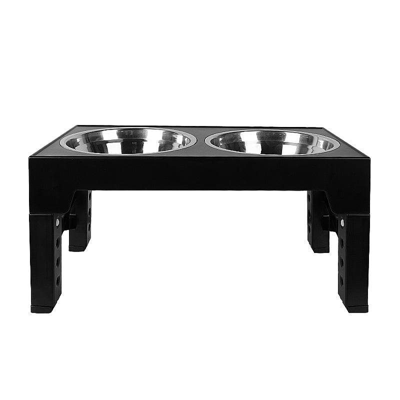 Elevated Dog Bowls 5 Height Adjustable Stand Raised dog bowl with Double Stainless Steel Bowls for Small Medium Large Dogs - Black - Claw Collections Uk 