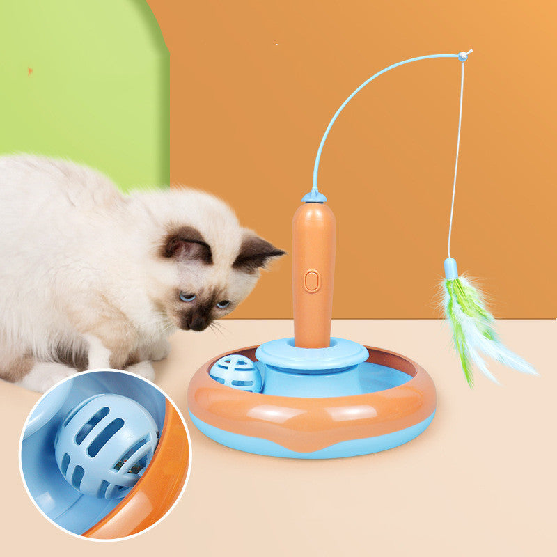 Interactive electronic cat toy designed to engage cats' natural instincts, featuring smooth edges for paw safety