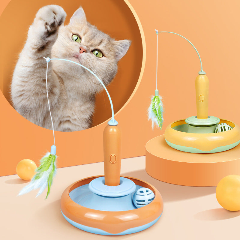 Interactive electronic cat toy designed to engage cats' natural instincts, featuring smooth edges for paw safety